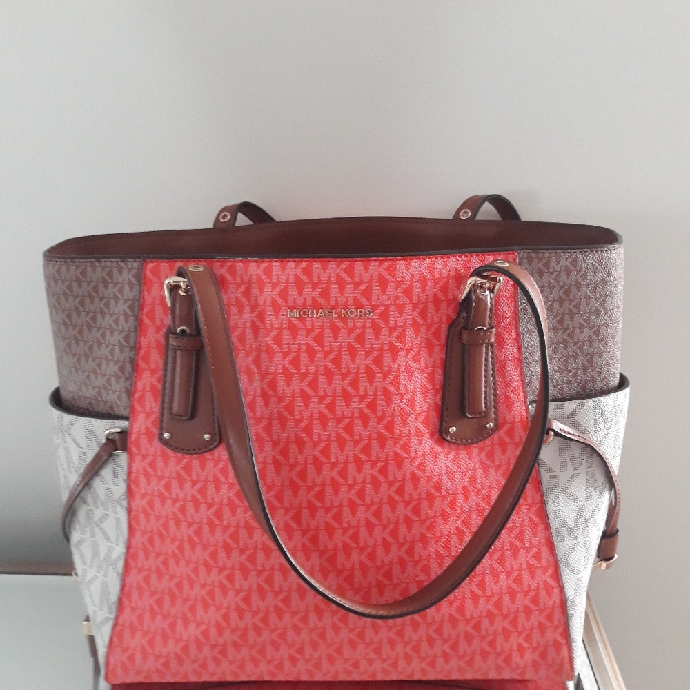Michael Kors Orange and Gray Satchel Bags